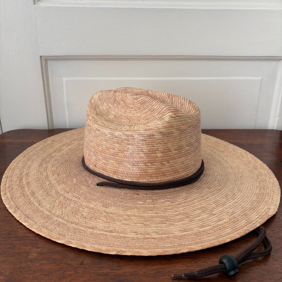 Tula Lifeguard Palm Straw Sun Hat S/M Unisex UPF 50+ Protect Chinstrap Wide Brim - Picture 7 of 13